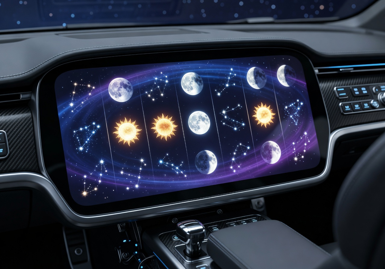 Astro Lux dashboard preview showing celestial slot reels